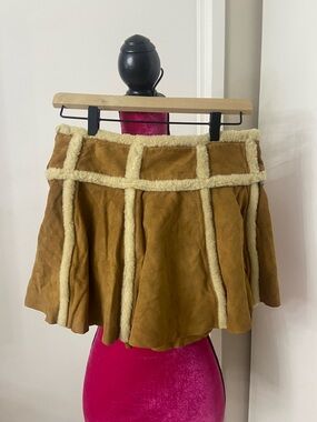 Emu shearling leather skirt small